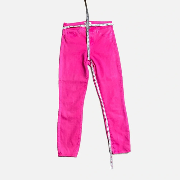 L’Agence Margot Coated Skinny Jeans Rose Pink High Rise Cropped Stretch Size 26 - Picture 15 of 16